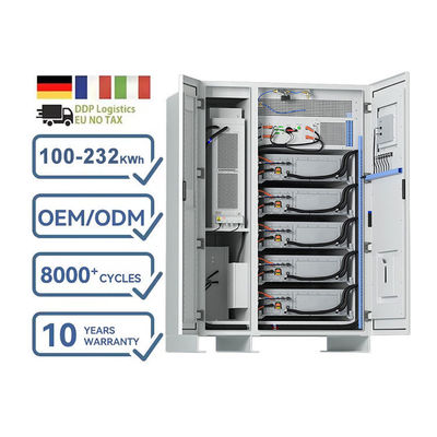 100 KVA sur raccordement au réseau Réservoir de stockage d'énergie industriel et commercial 232 kWh