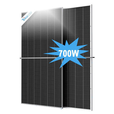 650W Trina Bifacial i-TOPCon N-type Panneau solaire double verre Grade A 182mm Cellule à demi-coupe