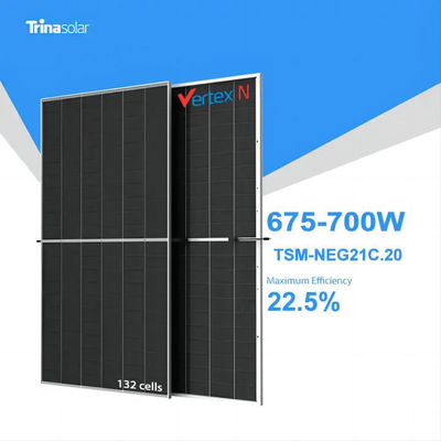 Cadre en alliage d'aluminium anodisé 700W 650W 690W Kit de panneaux solaires pour l'énergie solaire commerciale