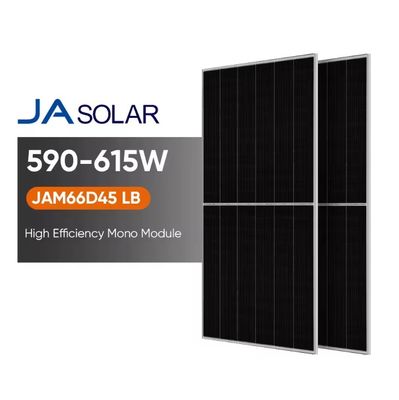 590-615W Panneaux solaires bifaciaux à moitié coupés avec vitre avant de 2,0 mm et vitre arrière de 2,0 mm