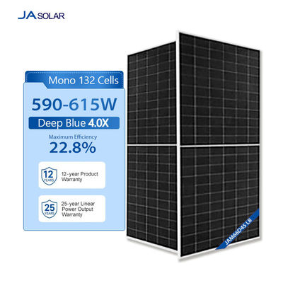 182mmx182mm Taille de cellule N-type 590W 595W 600W 605W 610W 615W Panneau solaire mono noir complet
