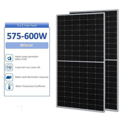 575-600W panneaux solaires bifaciaux à demi-cellule à double verre Ja PV avec certificat IEC ISO TUV