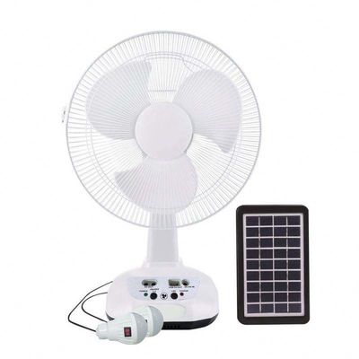 Meilleur vendeur AC/DC fonctionnement Grille métallique 12 pouces 3 lames rechargeable maison Ventilateurs solaires Ventilateur électrique rechargeable
