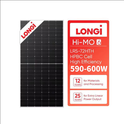 Longi Hi-Mo 6 scientifique V2 Panneau solaire LR5-72HTH 590W 595W 600W Panneaux de modules photovoltaïques solaires