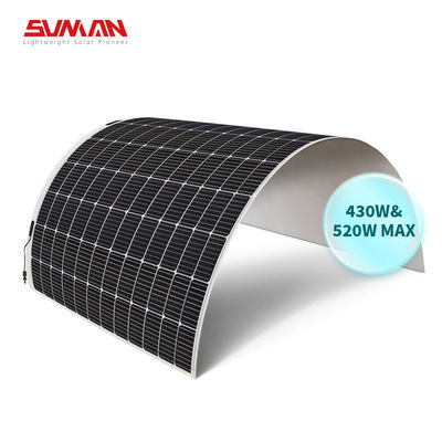 Panneau solaire flexible à poids léger Sunman mono avec 430W/520W et 166mmx166mm taille de cellule