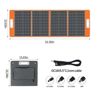 100W 40W panneau solaire pliable à l'épreuve de la poussière sortie USB pour le camping 3,2 kg