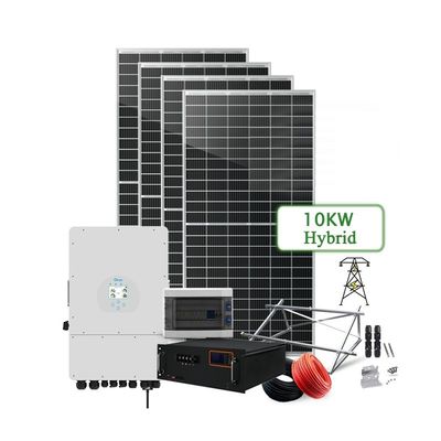 Système solaire monocristallin de silicium 5KW 8KW 10KW Kit hybride complet pour la maison
