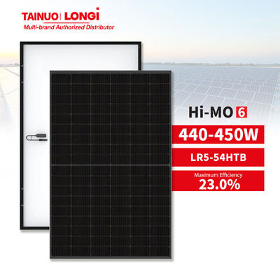 Panneau photovoltaïque Longi Solar LR5-54HTB noir complet de 450 W pour les solutions résidentielles d'énergie solaire