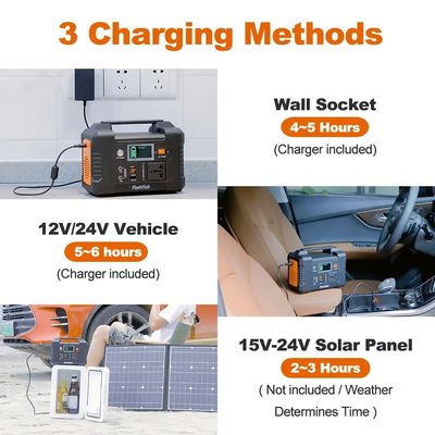 Station électrique portable à batterie au lithium rechargeable solaire de 500 W avec contrôleur MPPT
