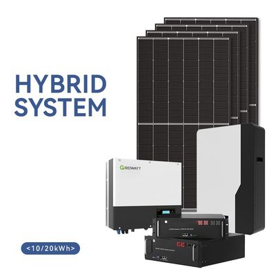 Système de stockage d'énergie solaire 10KVA 48v 10KW 110V-240V Montage sur le toit