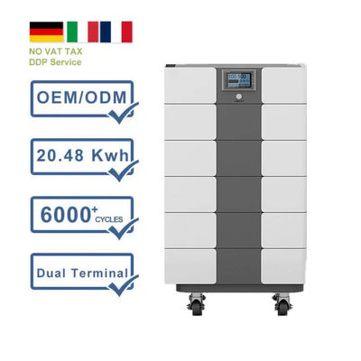 Solution de stockage d'énergie hors réseau 51.2V 100Ah Batterie au lithium fer phosphate empilable