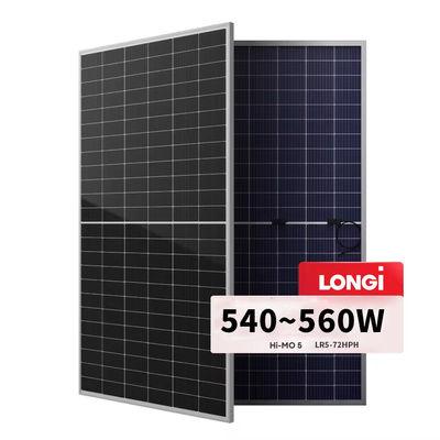 Tolérance de puissance 0-3% Panneaux solaires argentés Mono 550 Watt 560 Watt pour la solution solaire