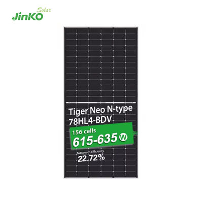 Jinko BIFACIAL 615W 620W 625W 635W Tiger Neo N-type 78HL4-BDV Panneaux solaires avec bon