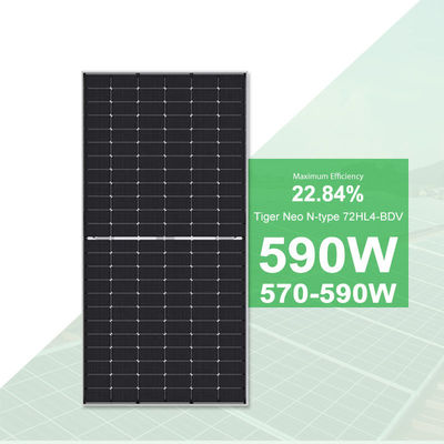 Panneau solaire Jinko 570-590 Watt Bifacial Jinko Tiger Neo N-type 72HL4-BDV pour les projets