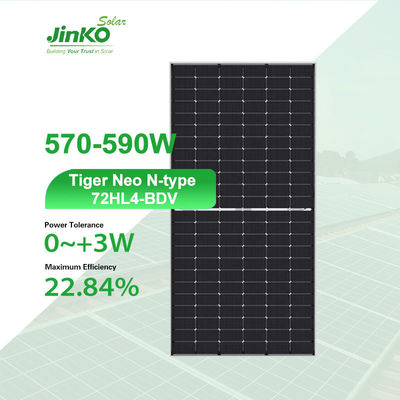 Panneau solaire Jinko 570-590 Watt Bifacial Jinko Tiger Neo N-type 72HL4-BDV pour les projets