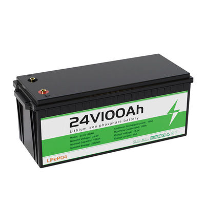 IP67 étanche à l'eau 24V 100Ah batterie solaire LiFePO4 avec Bluetooth et matériel d'anode LFP