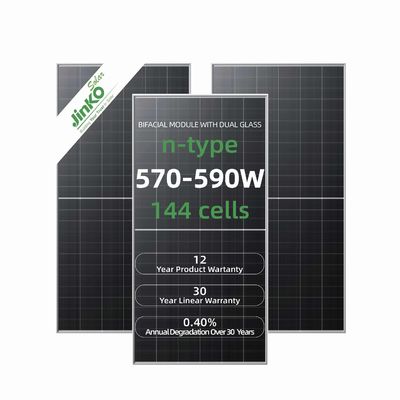 Panneau solaire mono de type N Jinko 550w 555w Tiger Neo 72HL avec boîte de jonction IP68