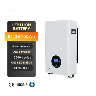 16S1P Système de stockage d'énergie solaire à domicile monté sur le mur de 5 kWh à 30 kWh avec une durée de vie de 6000 cycles