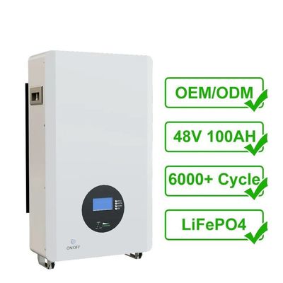 Système solaire hors réseau de 5 à 10 kWh suspendu au mur avec une capacité minimale de 148Ah et une conception de 2024