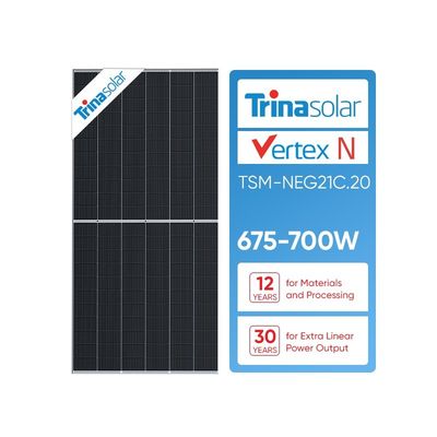 Module de double verre Trina Solar Vertex TSM-NEG21C.20 670w 675w 680w 685w 690w 695w