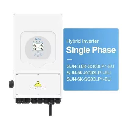 Certifié IEC Deye SUN 6K SG03 LP1-EU Inverteur solaire hybride stockage d'énergie à phase unique