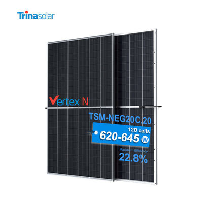 Module photovoltaïque Trina 620W 635W Panneau solaire monocristallin à double verre pour système d'énergie solaire