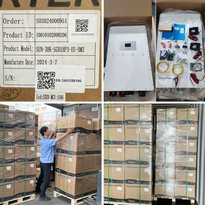 Invertisseur hybride à trois phases Deye SUN-30K-SG01HP3-EU-BM3 pour système d'énergie solaire de 30 kW