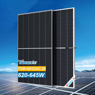 Trina Vertex N type 640W 645W bifacial double module monocristallin en verre panneau solaire pour la maison