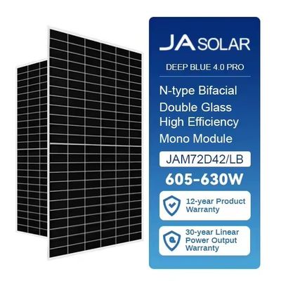 JA Solar Mono 605W 610Watt 615Watt 620W 625W 630W Panneau solaire à demi-coupe de type N Ventes 2023