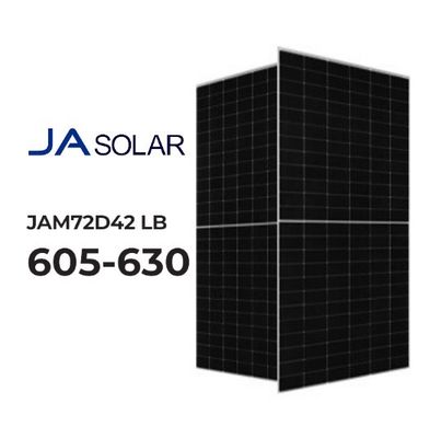 Panneau solaire haute puissance 620W Ja avec boîte de jonction IP68 et verre en fer à basse température de 2,0 mm