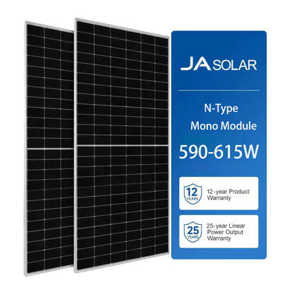 JA Système solaire Plaque mono panneau 590W 595W 600W 605W 610W 615W à 22,80% de l'efficacité du panneau