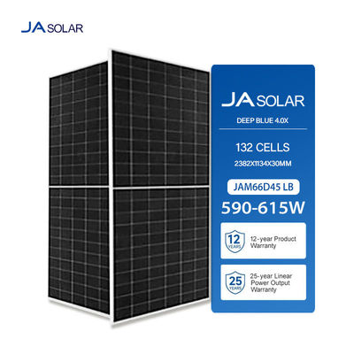 Cadre en alliage d'aluminium anodisé JA SOLAR demi-cellule 590W à 615W module solaire pour la maison 25