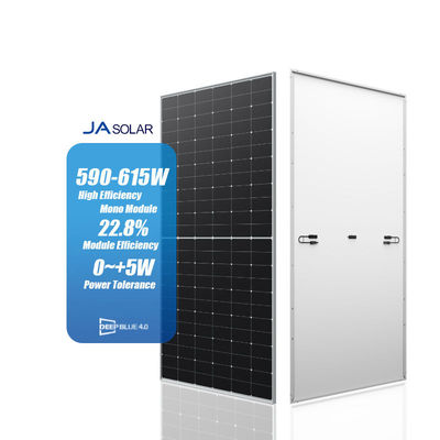 300W Mono Panel 590-615 590w 595w 600w 610w 615w Bifacial à demi-coupe avec couverture avant en verre