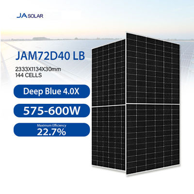 Cadre en alliage d'aluminium anodisé 600W panneaux solaires bifaciaux JAsolar pour le système de réseau