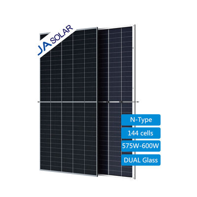 Panneau solaire JA bleu profond 575W 580W 585W 590W 595W 600W Modules photovoltaïques bifaciaux à double verre
