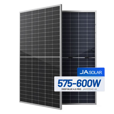 JA Solar 600W panneau solaire bifacial avec double verre de 2,0 mm et certificat IEC ISO TUV