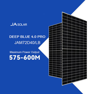 Verre de type N de 2,0 mm bleu profond 575W-600W Panneaux solaires mono Bifacial Module photovoltaïque JAM72D40 LB