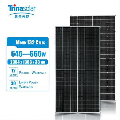 2384x1303x35mm Tailles du panneau Trina Vertex solaire Panneau solaire monocristallin pour la maison 660W