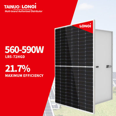 560W565W570W575W580W585W590W Panneau solaire Longi LR5-72HGD Bifacial pour le système d'énergie solaire