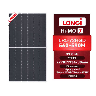 Longi Solar Himo 7 Pv Module 560w 570w 580w 590 Watts pour des solutions solaires à longue durée de vie