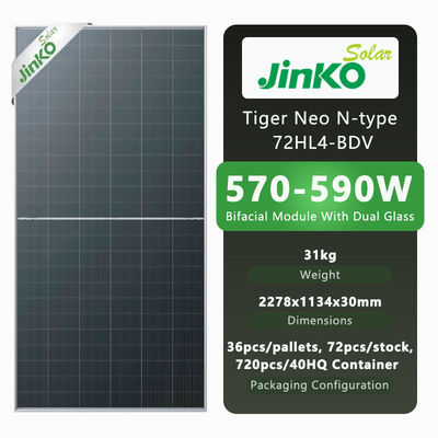 Jinko 580W Panneaux solaires de niveau 1 avec certification CE TUV et boîte de jonction IP68