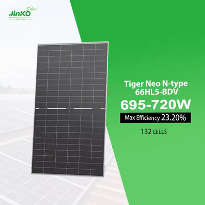 182mmx182mm Taille de cellule N Type monocristallin de niveau 1 Panneaux solaires 720W pour les entreprises