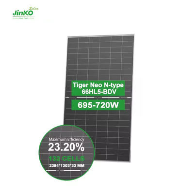 Panneau solaire photovoltaïque mono à demi coupé 700w N type HJT Tolérance de puissance bifaciale 0- 3%