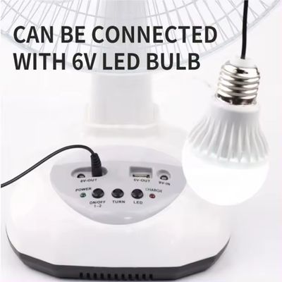 Populaire ventilateur de table de charge solaire de 12 pouces avec panneau et lumière LED