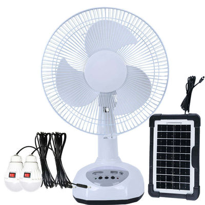 Populaire ventilateur de table de charge solaire de 12 pouces avec panneau et lumière LED