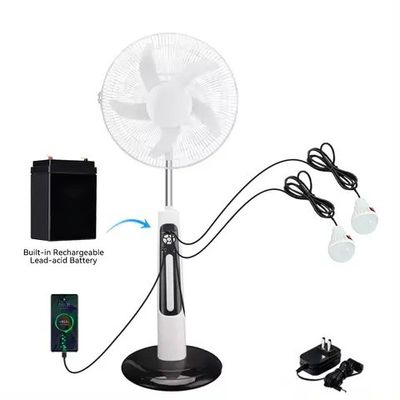 Ventilateur solaire rechargeable de 16/18 pouces AC DC 12V 5 lames avec panneau 20W/30W