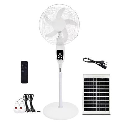 Ventilateur solaire rechargeable de 16/18 pouces AC DC 12V 5 lames avec panneau 20W/30W