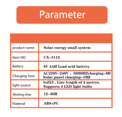 Kit d'éclairage à batterie solaire portable pour activités extérieures avec lampe de poche / banque d'alimentation