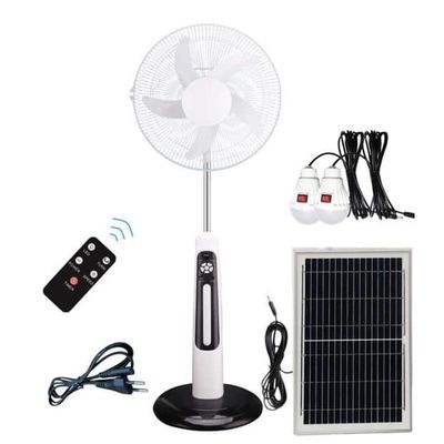Ventilateur rechargeable à énergie solaire de 16 pouces 12V avec moteur de refroidissement par air et batterie au lithium
