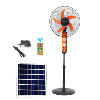 Ventilateur rechargeable à énergie solaire de 16 pouces 12V avec moteur de refroidissement par air et batterie au lithium